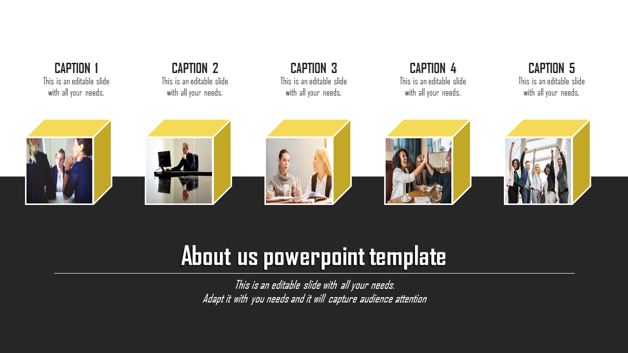 Free - Creative About Us PowerPoint Template In Yellow Color